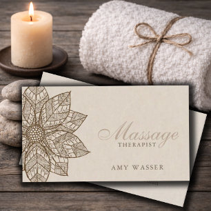 Moderne Massage-Therapeut Schrift Lotusblume Visitenkarte