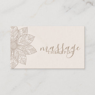 Moderne Massage-Therapeut Schrift Lotusblume Visitenkarte