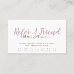 Moderne Massage Therapeut Script Blush Pink Treuekarte