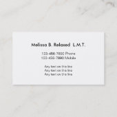 Moderne Massage Visitenkarte (Rückseite)
