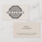 Moderne Massagetherapeutin Lotus Pose Business Car Visitenkarte (Vorne/Hinten)