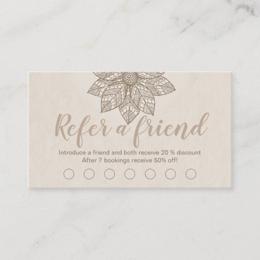 Moderne Massagetherapeutin Script Lotus Blume Treuekarte (Vorderseite)