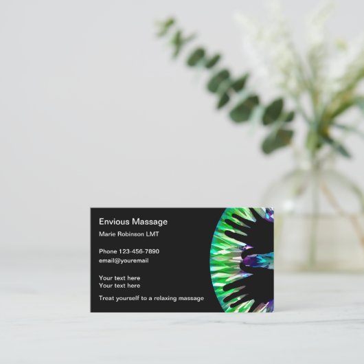 Moderne Massagetherapie einzigartig Visitenkarte (Stehend Vorderseite)