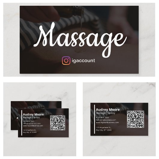 Moderne Massagetherapie QR Code Visitenkarte