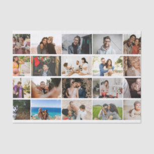 Moderne, maßgeschneiderte 12-Foto Collage-Familie Seidenpapier