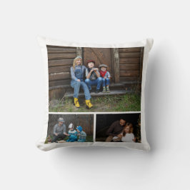 Moderne, maßgeschneiderte 3Family Foto Collage Kissen