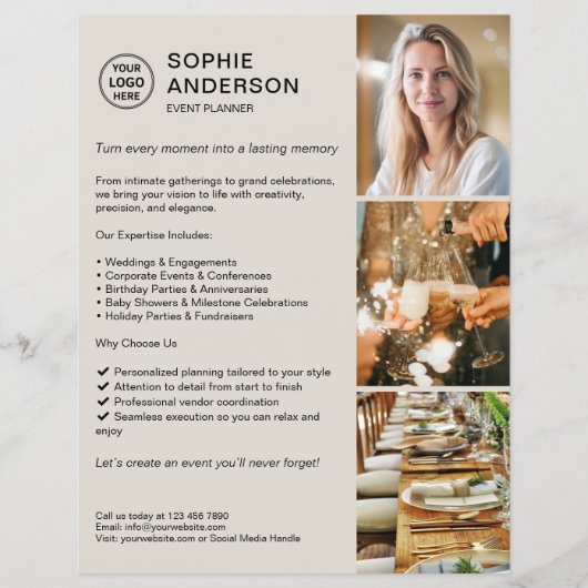 Moderne, maßgeschneiderte Eventwerbung Flyer (Vorne)