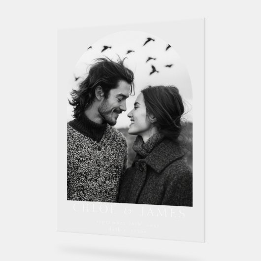 Moderne, maßgeschneiderte Foto Arch Wedding Willko Acrylschild (Winkel)