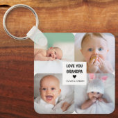 Moderne, maßgeschneiderte Foto Collage Liebe Opa Schlüsselanhänger (Vorderseite)