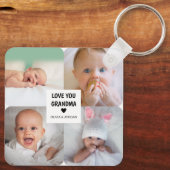 Moderne, maßgeschneiderte Foto Collage Liebe Schlüsselanhänger (Rückseite)