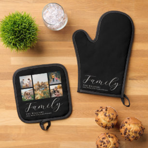 Moderne, maßgeschneiderte Fotosammlung Elegante Sc Ofenhandschuh & Topflappen-Set