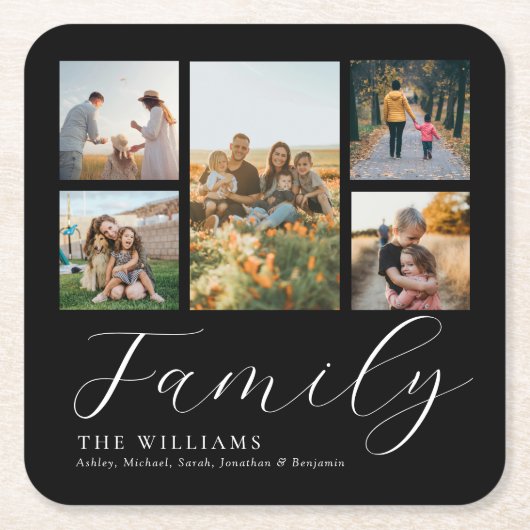 Moderne, maßgeschneiderte Fotosammlung Elegante Sc Rechteckiger Pappuntersetzer (Vorderseite)