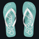 Moderne, maßgeschneiderte Hochzeitfarbenflippen Badesandalen<br><div class="desc">Diese Flip-Flops sind perfekt für die demnächst erscheinende Frau! Passen Sie Ihre Hochzeitszeit und Ihre Hochzeitsfarben an.</div>