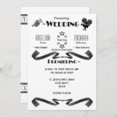 Moderne, maßgeschneiderte Hochzeitsfeier Einladung (Vorne/Hinten)