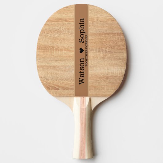 Moderne, maßgeschneiderte Hochzeitskuppel mit Holz Tischtennis Schläger (Vorderseite)