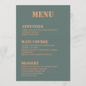 Moderne, maßgeschneiderte Hochzeittisch-Tischkarte Menükarte (Vorderseite)