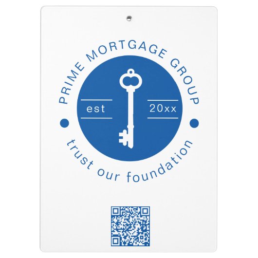 Moderne, maßgeschneiderte Hypothekenfirma hinzufüg Klemmbrett (Rückseite)