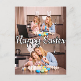 Moderne, maßgeschneiderte Osterfamilie mit 2 Fotos Postkarte