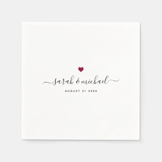Moderne, maßgeschneiderte Script-Kalligrafie-Hochz Serviette (Vorderseite)