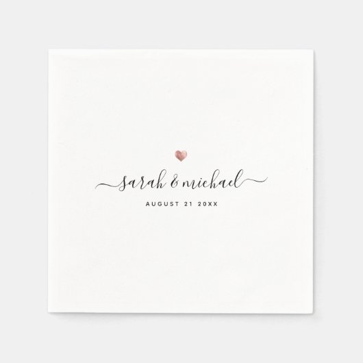 Moderne, maßgeschneiderte Script-Kalligrafie-Hochz Serviette (Vorderseite)