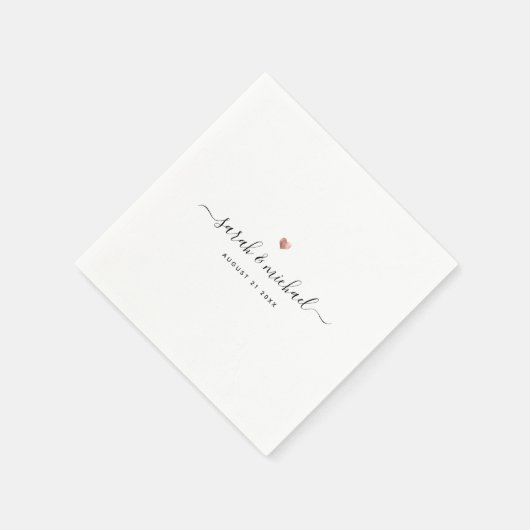 Moderne, maßgeschneiderte Script-Kalligrafie-Hochz Serviette (Ecke)