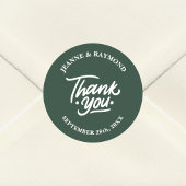 Moderne maßgeschneiderte Seite Grün Danke Gastgesc Runder Aufkleber