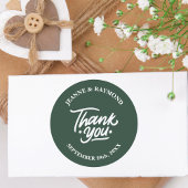 Moderne maßgeschneiderte Seite Grün Danke Gastgesc Runder Aufkleber