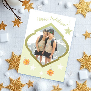 Moderne, maßgeschneiderte Steine und orangefarbene Feiertagskarte