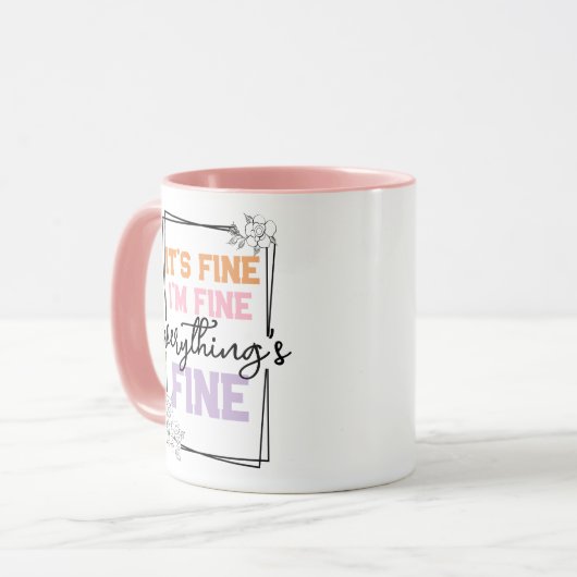 Moderne, maßgeschneiderte Typografie Zitat farbenf Tasse (Vorderseite Links)