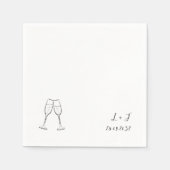 Moderne, maßgeschneiderte Weingläser Hochzeit Serviette (Vorderseite)