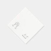 Moderne, maßgeschneiderte Weingläser Hochzeit Serviette (Ecke)