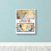 Moderne, maßgeschneiderte weiße Liebe für die Mama Leinwanddruck (Insitu (Holzboden))