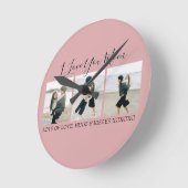 Moderne Maßstäbe in der Liebe Sie Mama | 3 FOTO Runde Wanduhr (Winkel)