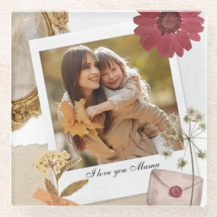 Moderne Maßstäbe in der Liebe Sie Mama Foto Glasuntersetzer