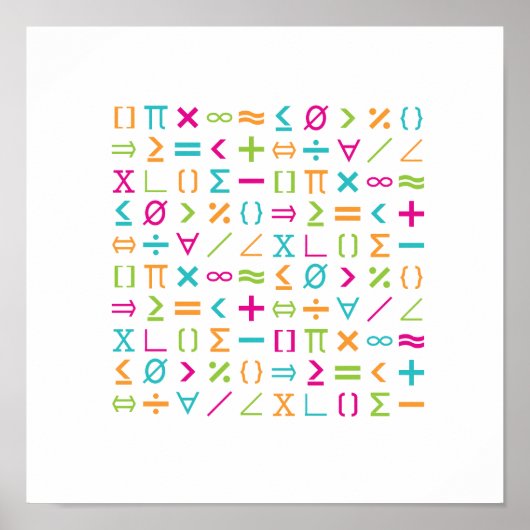 Moderne Mathematik Zeichen & Symbole Muster Poster (Vorne)