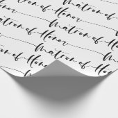 Moderne Matron of Honor Wrapping Paper Schwarz-wei Geschenkpapier (Ecke)