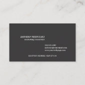 Moderne Matte Black Business Card Visitenkarte (Rückseite)