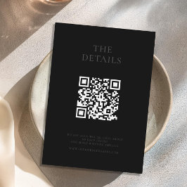 Moderne Matte Black Minimal Hochzeit Begleitkarte