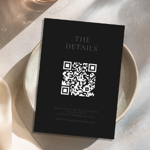 Moderne Matte Black Minimal Hochzeit Begleitkarte