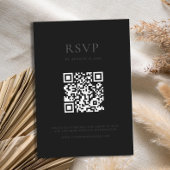 Moderne Matte Black Minimal Hochzeit RSVP Karte