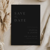 Moderne Matte Black Minimal Hochzeit Save The Date
