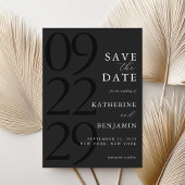 Moderne Matte Black Minimalistisch Wedding Save The Date
