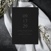 Moderne Matte Black Minimalistisch Wedding Save The Date