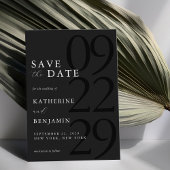 Moderne Matte Black Minimalistisch Wedding Save The Date
