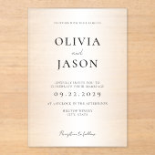 Moderne Mattierte Hochzeit Acryleinladungen (Vorderseite)