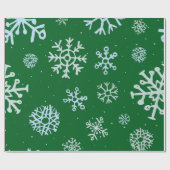 Moderne Mattierte Schneeflocke - Grün Geschenkpapier (Flach)