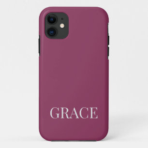 Moderne Mauve-Beere Personalisierter Name Benutzer Case-Mate iPhone Hülle