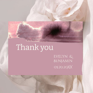Moderne Mauve Dusty Rose Dankeskarte
