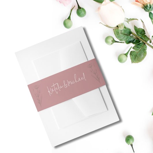 Moderne Mauve Floral Wedding Bly Band