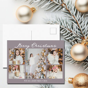 Moderne Mauve Frohe Weihnachten Foto Collage